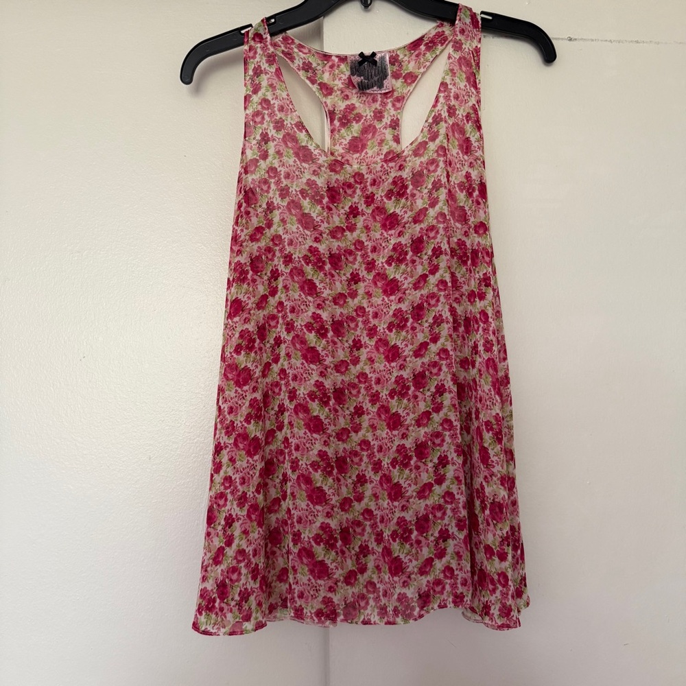 Vintage Victoria's Secret Sexy little things Pink Floral Chemise lingerie Size S